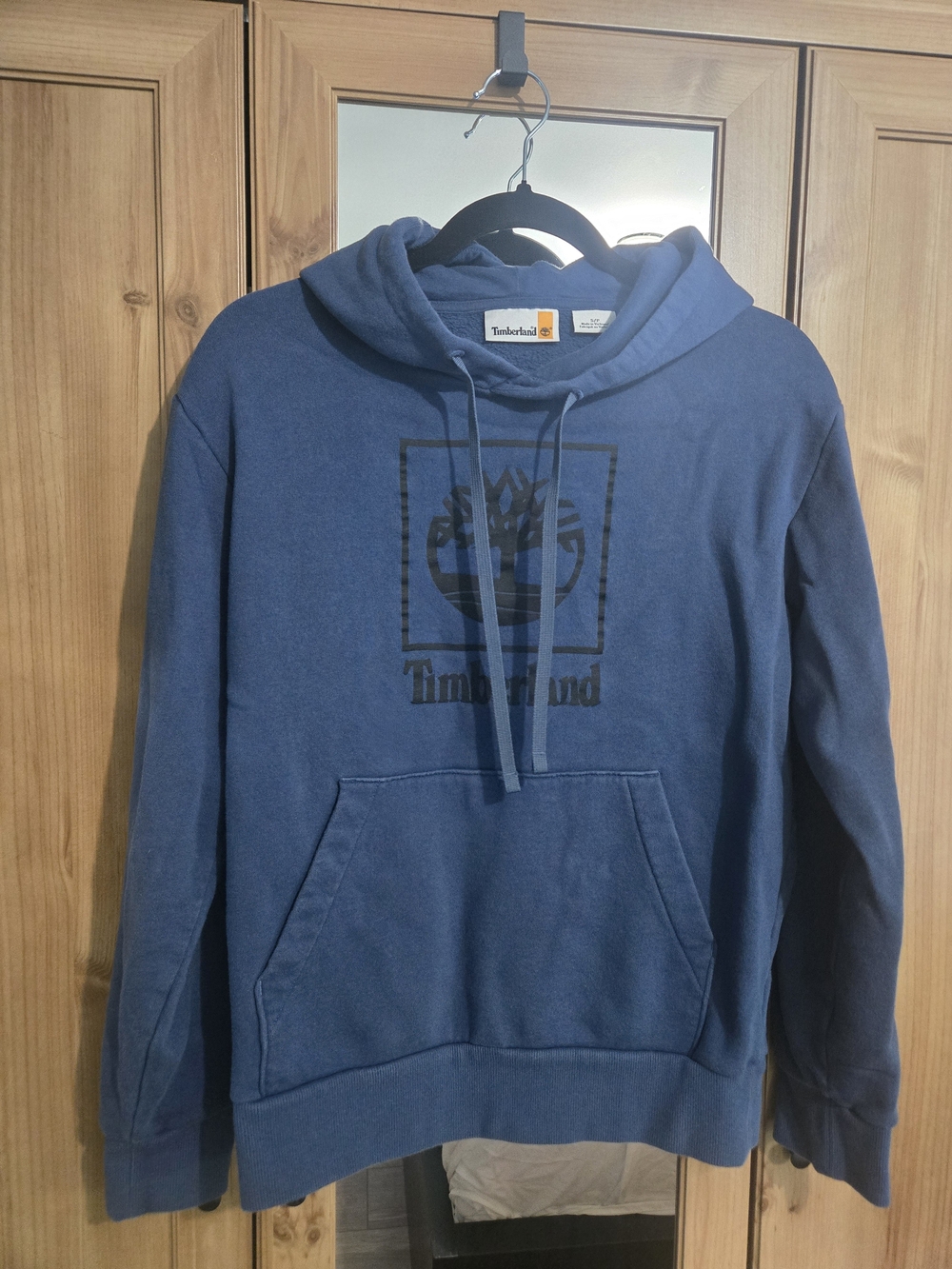 Timberland Small Blue Pullover Hoodie with Front Logo